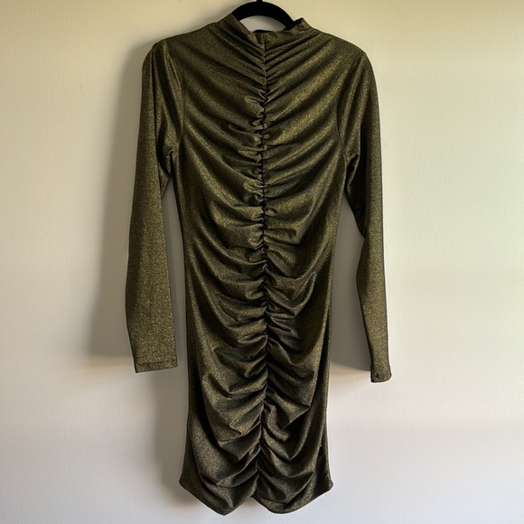 Veronica Beard Ruched Elson Dress, Bronze - Size S - Picture 5 of 6